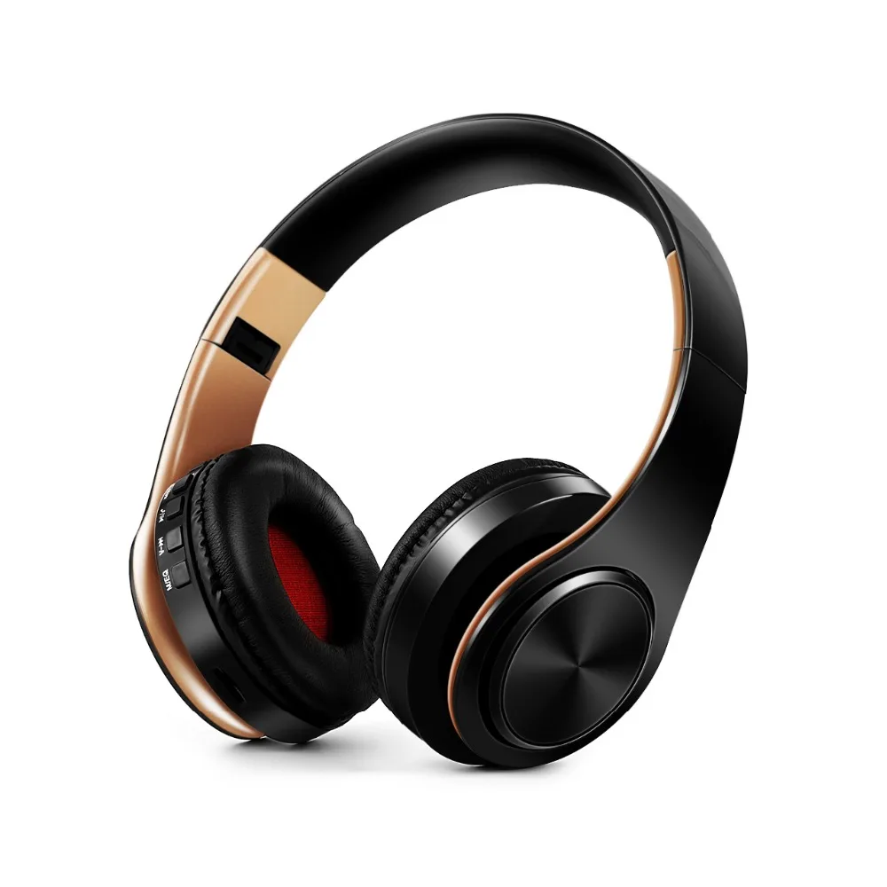 Men Gift Gold Wireless Headphones Bluetooth Earphone Stero Headset with Build in MIC with 3 5mm Jack for Xiaomi Samsung IPHONE