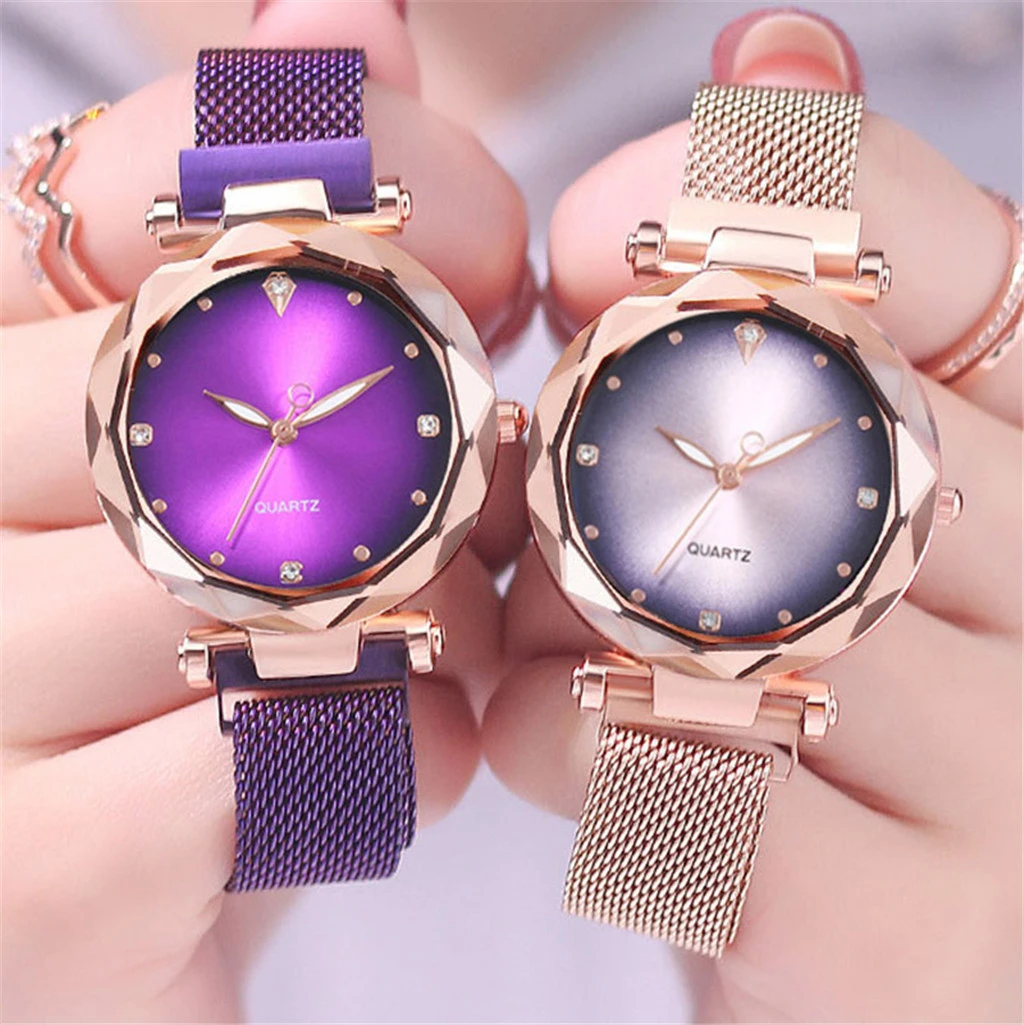Hot Selling Women Magnet Buckle Starry Sky Watch Luxury Ladies Stainless Steel Quartz Relogio Feminino Dropshipping|Женские часы| |