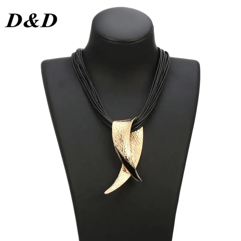 2018 Special Offer New Popsocket Big Pendant Necklace And Exaggerated Cowhide Short...