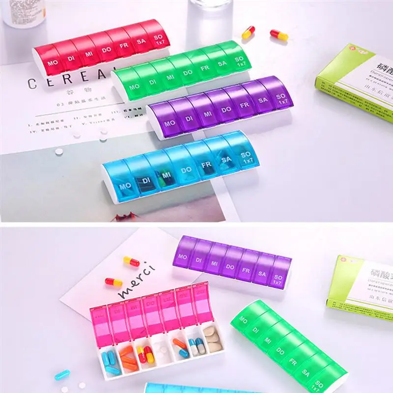 7 Day Pill Container Customized Well-organized Pill Case Pill Organizer for Senior Old