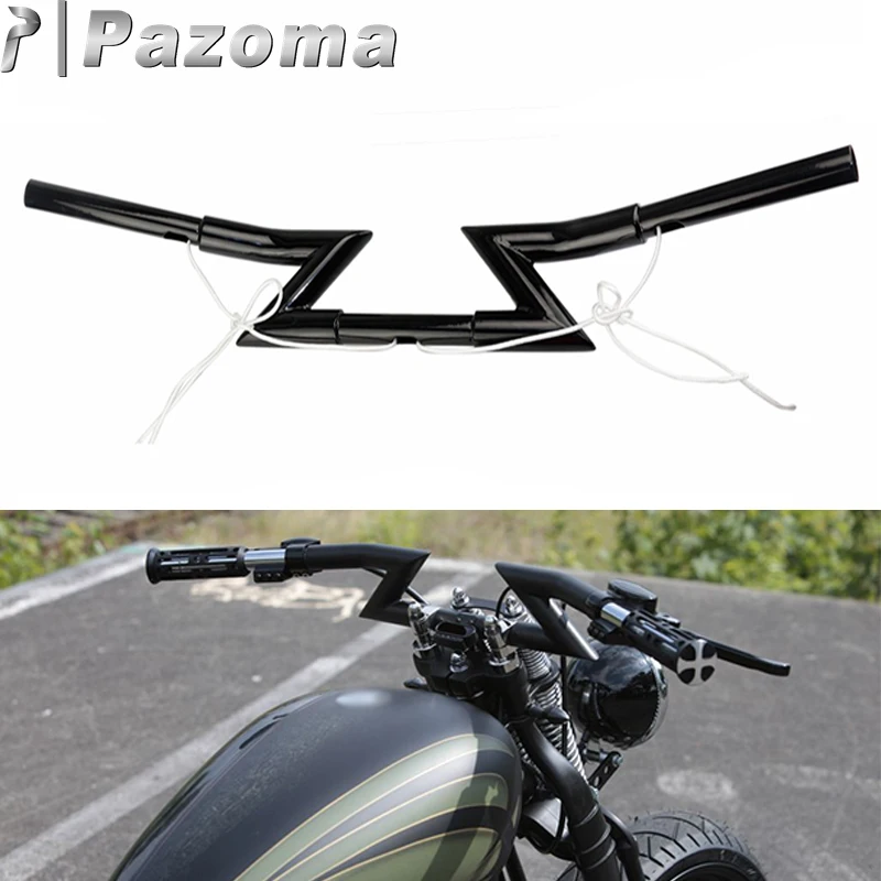 Black Motorcycle Drag Bar Handlebar 1/" 25mm Diameter 32 Inch Wide Harley Bobber