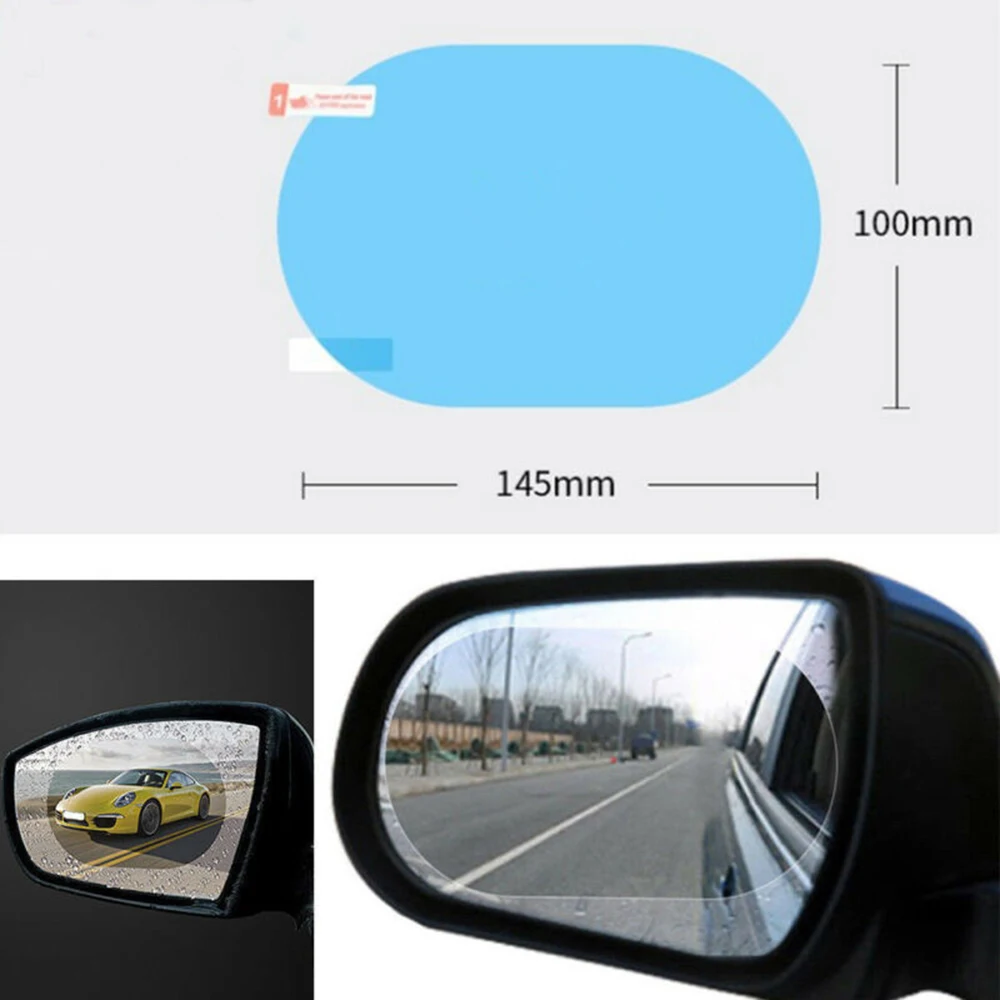 

New 2 Pairs Auto Car Anti Water Mist Film Anti Fog Coating Rainproof Hydrophobic Rearview Mirror Protective Film