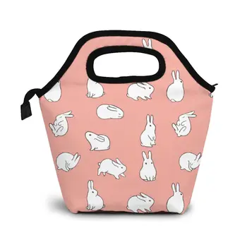 

Bunnies Lunch Bag Boxes Bags Portable Insulated Picnic Food Box for Women Men