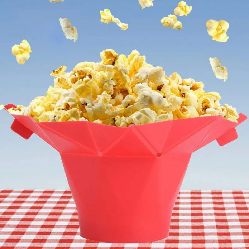 Силиконовая коробка для попкорна, складная коробка для микроволнового попкорна, чаша для риса, домашняя кухня, посвященная
