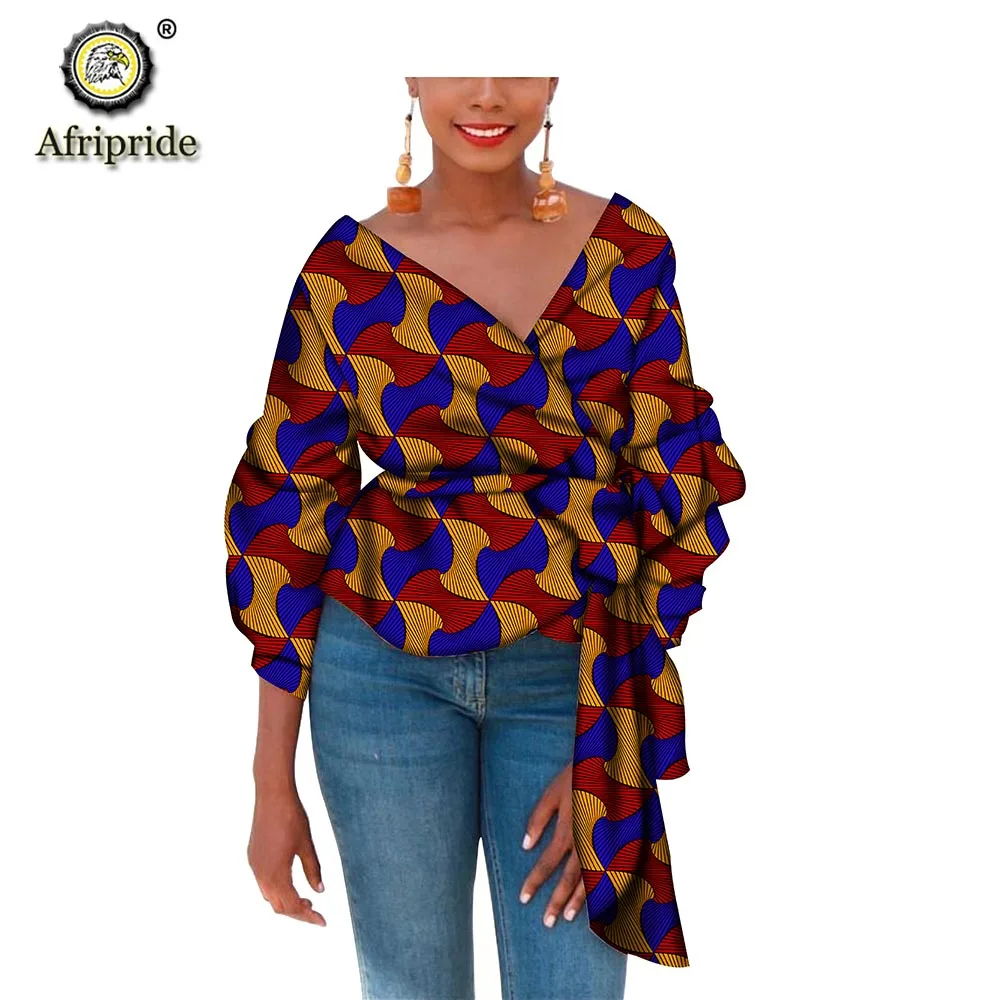 lower price  2019 african coats AFRIPRIDE dashiki bazin riche ankara print coat private custom pure cotton v-nec