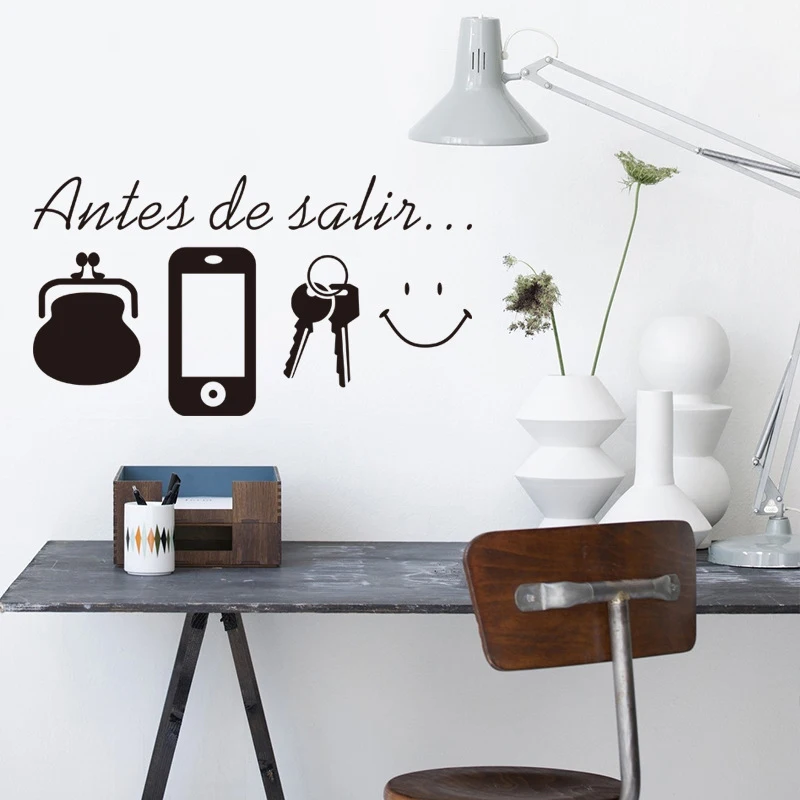 

Spanish Quotes Wall Stickers For Living Room Door Daily Before Leaving Reminder Home Decor Vinyl Wall Decals Mural Decoration