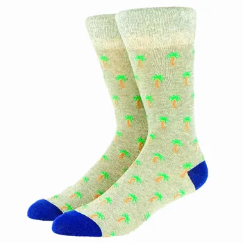 

Men's Palm Tree Casual Dress Socks USA Size 7-9,Euro Size 40-42