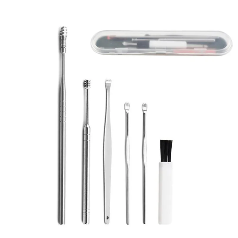 

6Pcs/set Ear Wax Pickers Stainless Steel Earpick Wax Remover Curette Ear Pick Cleaner Ear Cleaner Spoon Care Ear Clean Tool