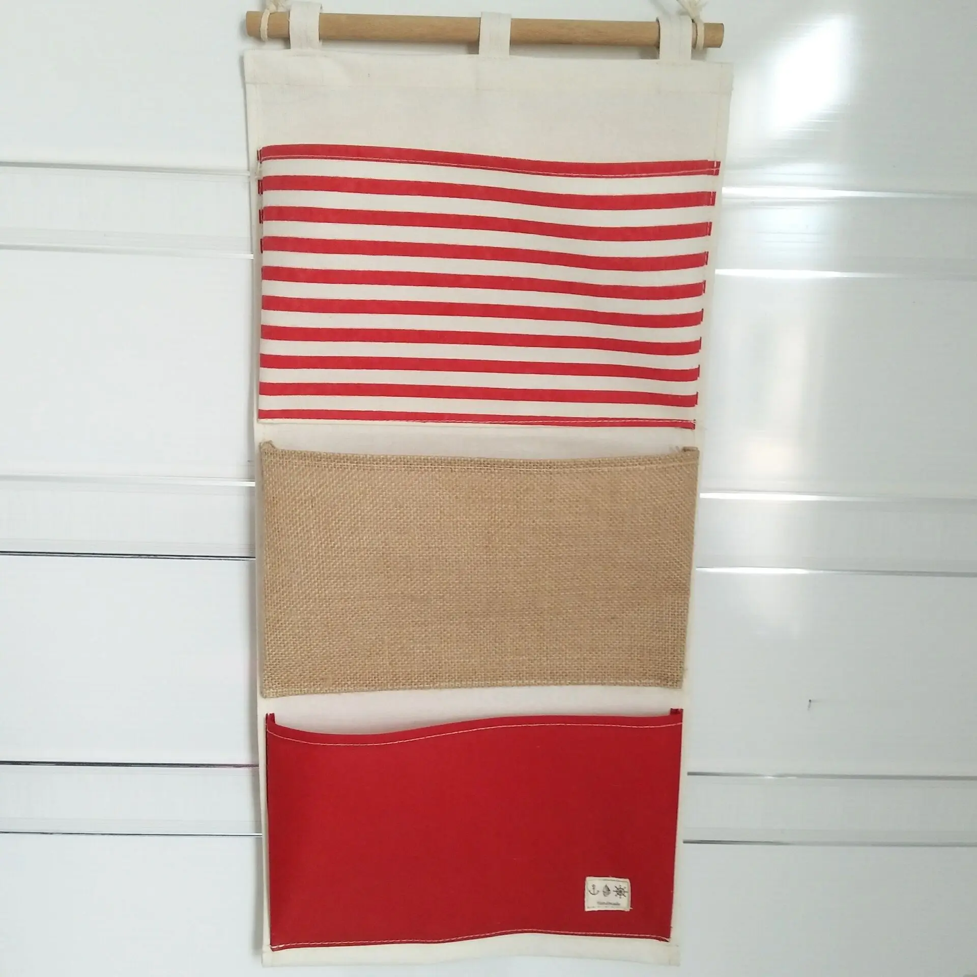 Креативная простая хлопковая льняная вертикальная сумка с тремя карманами хранение разного мешка многофункциональная подвесная сумка для хранения ткань для домашнего хранения B