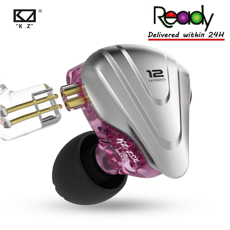 KZ ZSX Бесплатная доставка 5BA + 1DD гибридные HIFI металлические басовые наушники
