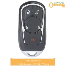 KEYECU Smart Promixity пульт дистанционного управления автомобильный ключ для Buick Encore, замена Fob 4+ 1 5 Кнопка-315 МГц-FCC ID: HYQ4AA