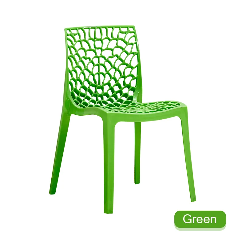 Скандинавские INS пластиковый ресторанный стул, ресторанное офисное собрание, пластиковый стул для дома, спальни, обучающий полый пластиковый стул - Цвет: Зеленый