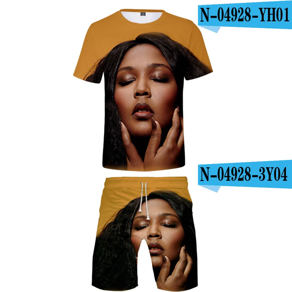 LIZZO мужские наборы 3D мужские и женские комплекты из 2 предметов спортивный комплект футболка с короткими рукавами+ шорты летние хип-хоп комплекты для отдыха высокое качество - Цвет: one