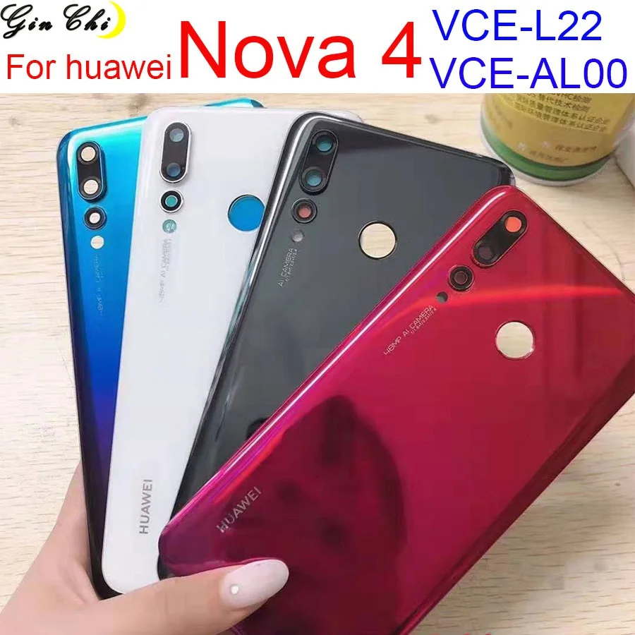Для huawei nova 4 Задняя крышка батареи запасные части для huawei nova 4 задняя крышка чехол VCE-AL00 VCE-L22 с объективом камеры