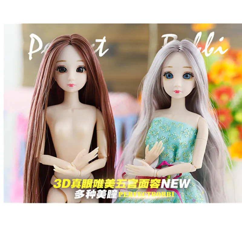 Прямая поставка, модная BJD кукла, длинный парик, волосы, 3D глаза, 20 шаровых шарниров, BJD, пластиковые куклы, 30 см, кукла для девочек, игрушки для женщин, телесного цвета