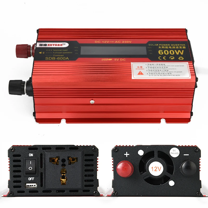 600W Car Inverter 12v 220v Power Voltage USB With LED Display Inverters DC12V To AC220V Converter Auto Charger Solar Adapter