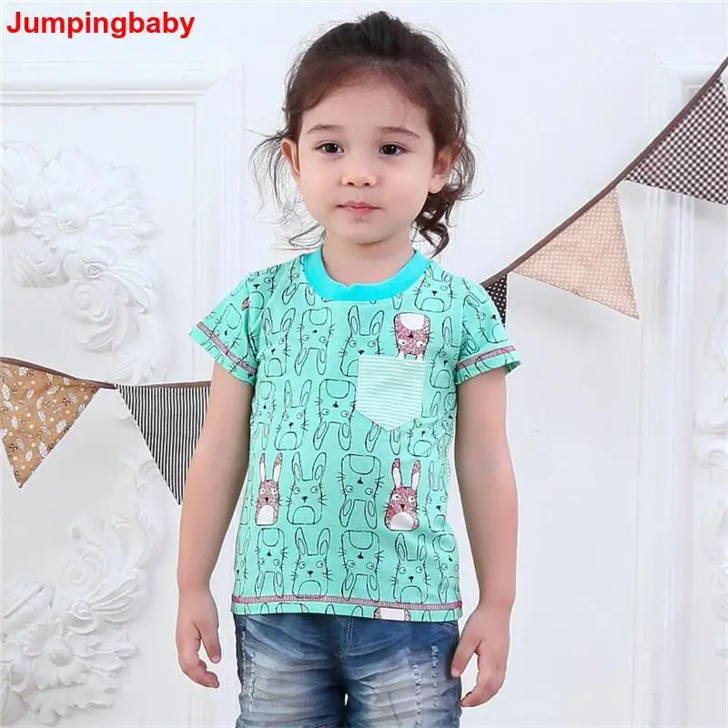 Jumpingbaby/ г.; футболка для девочек; детская одежда; летние топы; Koszulka; футболка; vetement fille Roupa Menina; футболка; Детский костюм