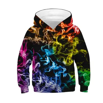 

2020 Fashion Smoke 3D Printed Kids Hip Hop Oversized Hoodies for Teen Girls Boys Sweatshirt Children Pullover Tops Outerwear