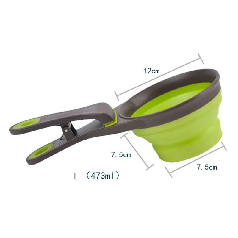 Title 5, Silicone Folding Pet Bowl Food Spoon Foldable D...