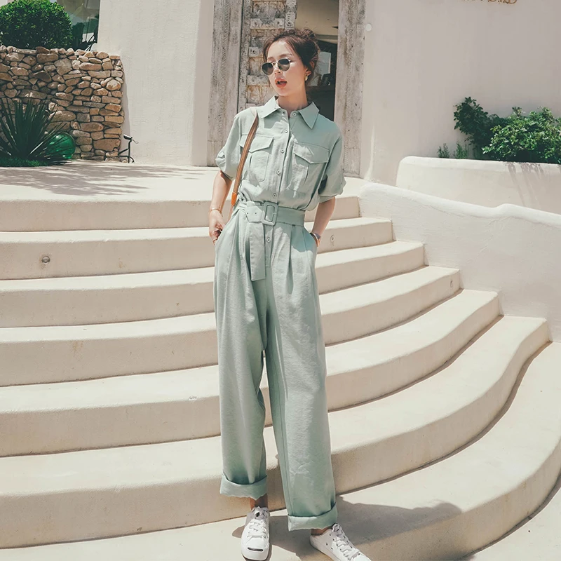 Shirt type jumpsuit Clearance