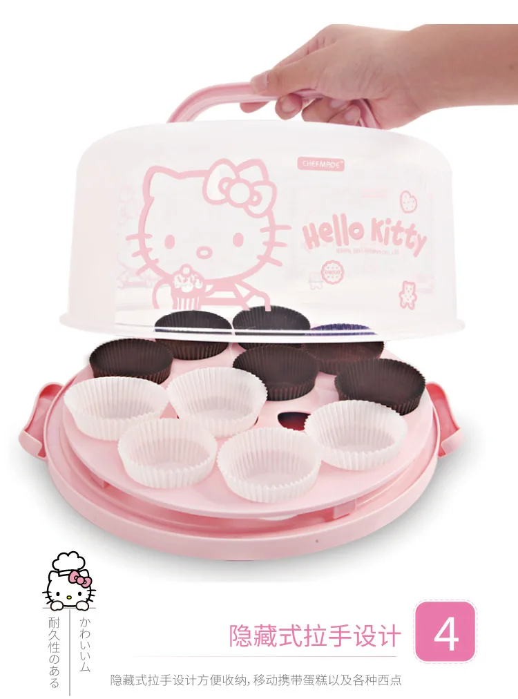 Hello Kitty портативный пластиковый контейнер для пирога chefmade формочки для выпечки коробка для пирога