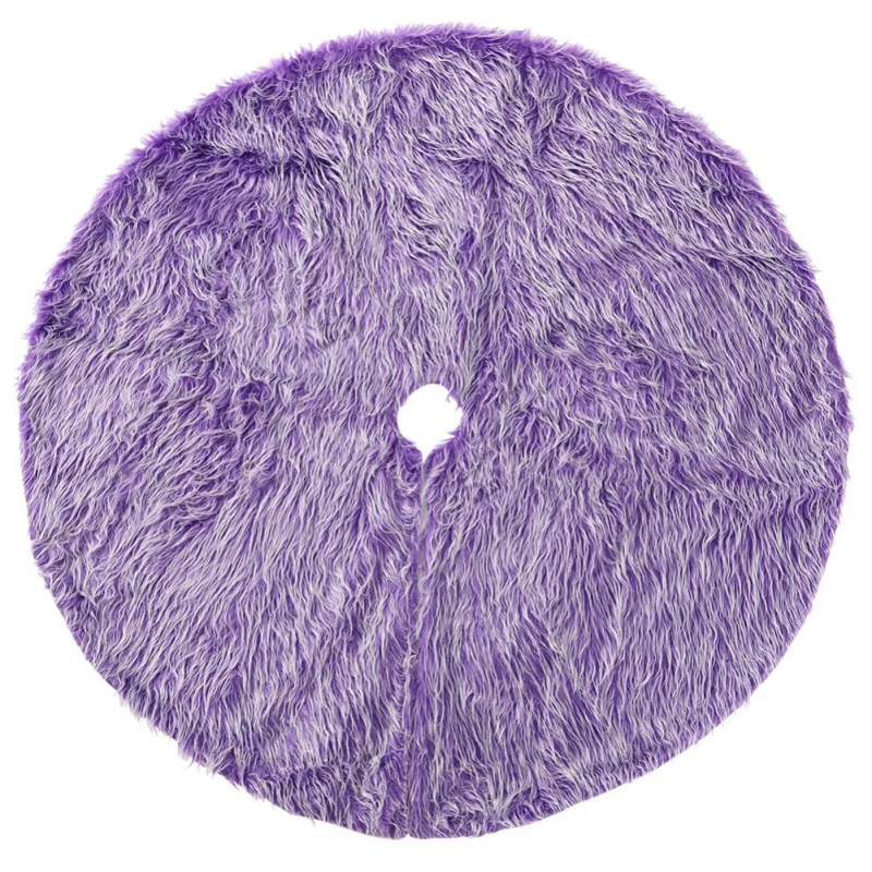 

Christmas Tree Skirt With Invisible Nylon Clasp Xmas Tree Decorative Mat Holiday Home Decor Long Plush Mats Supplies