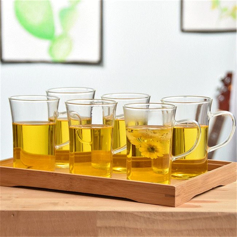 Green tea cup colourless transparent heat-resistant glass belt holds the cup High borosilicate Glass Home Water Cup 350ml
