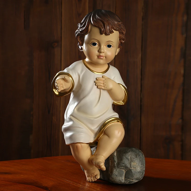 Jesus Doll Ornaments Holy Infant Advent Resin Craft Festival Home Decoration Statue Christmas Decor Catholic Religious gifts