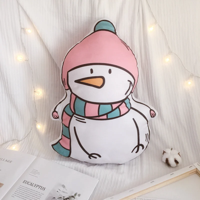 48 см Снеговик пледы подушка мягкая игрушка кукла kawaii чучело животное для рождественские подарки для детей - Цвет: Розовый
