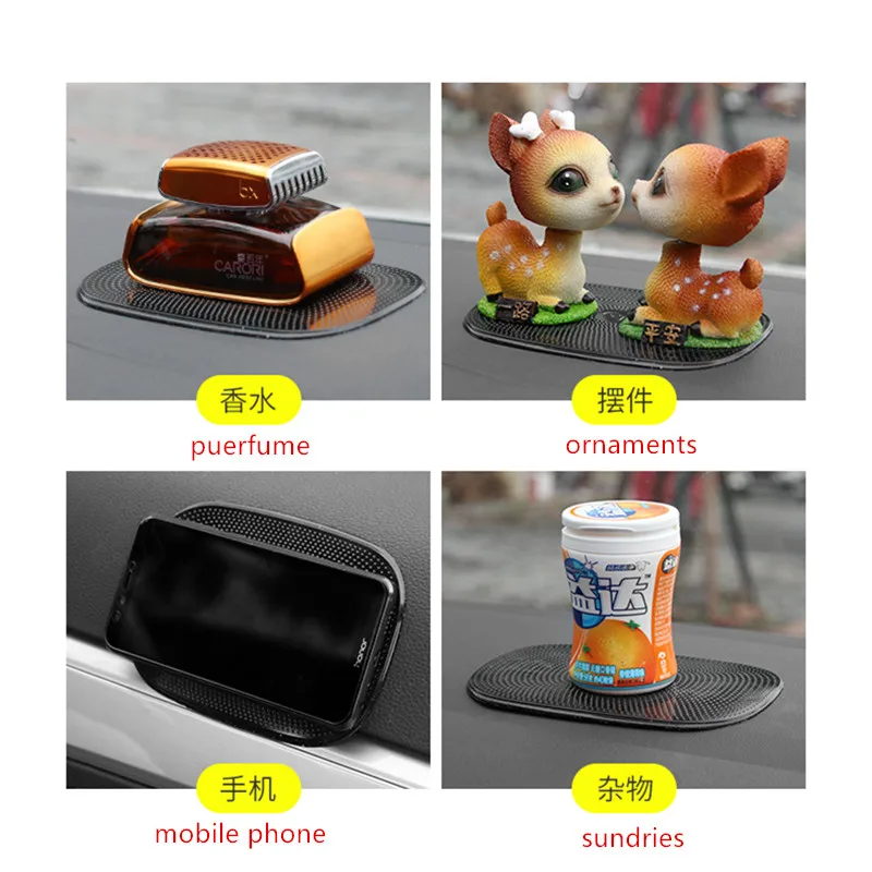 Car Dashboard Sticky Anti-Slip Mat Auto Non-Slip Gel Pad Mobile Phone Perfume Ornaments Sundries Holder Pad Car Interior Styling