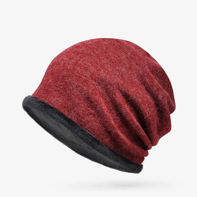 Зимние головные уборы для мужчин и женщин Skullies Beanie Hat Hedging cap Мужская плюс бархатная двухслойная ткань теплая зимняя шапка s Beanies