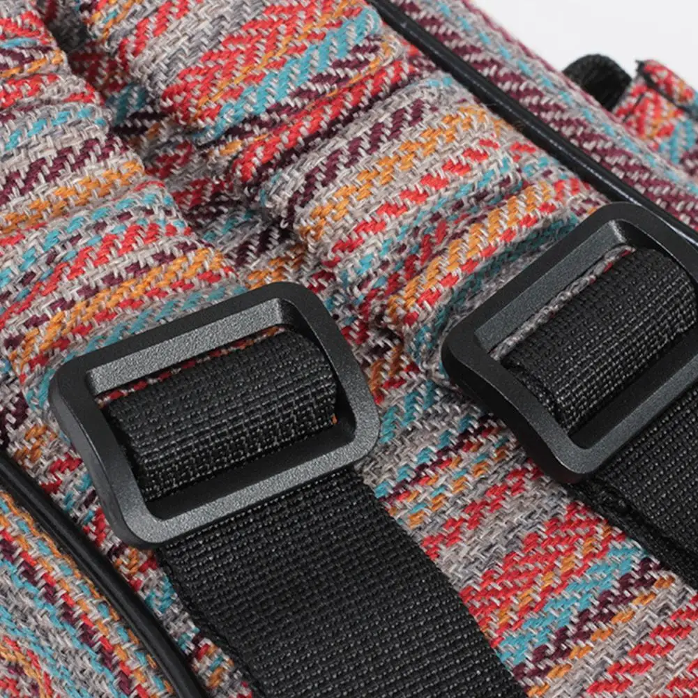 21/23inch National Ethnic Style Ukulele Bag Backpack Case for Ukeleles with Woven Cloth Small Storage Bag