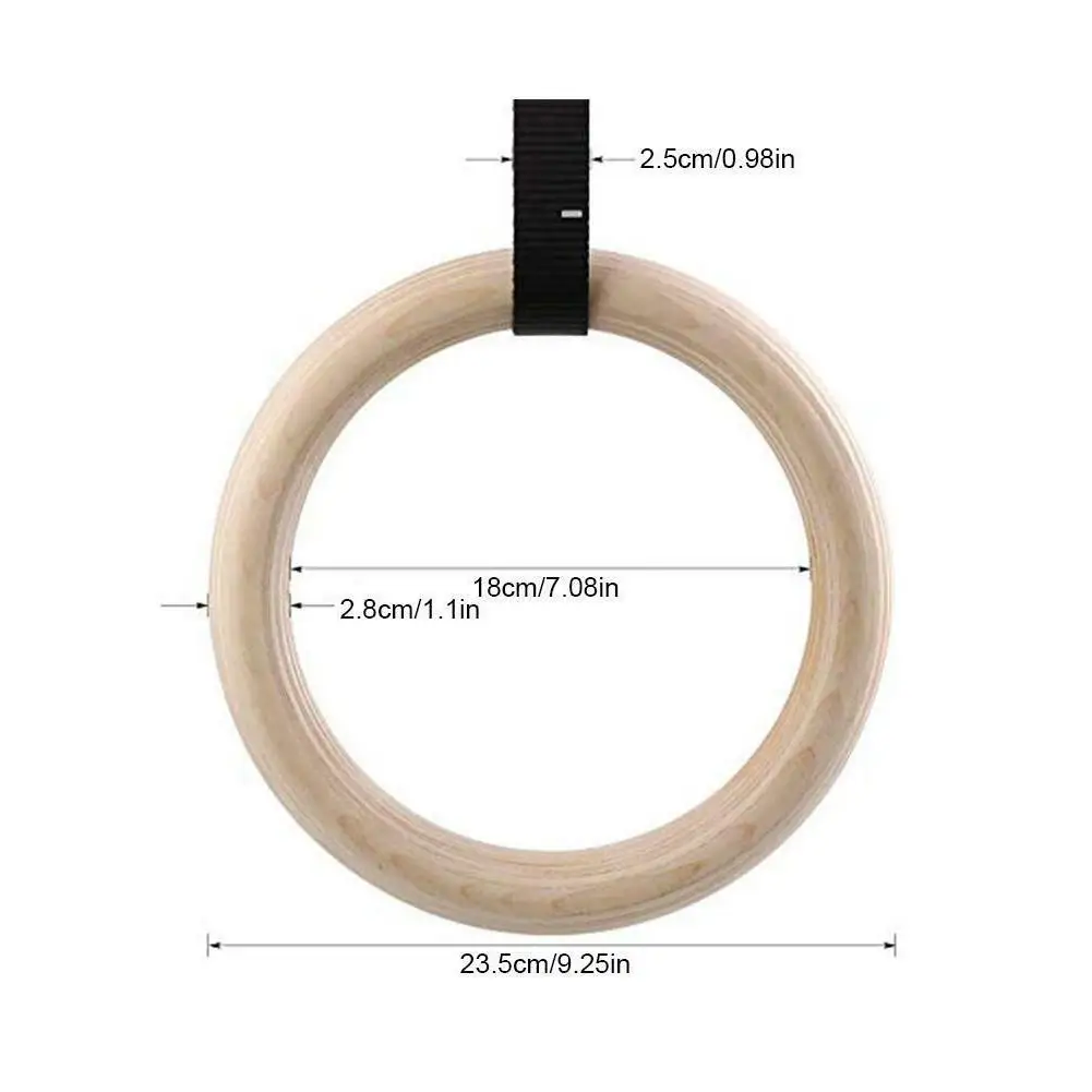 Wooden Gymnastic Rings 28/32mm Exercise Fitness Rings Gym Pull Ups Buckles Indoor Yoga Crossfit Strength Training gimnasia
