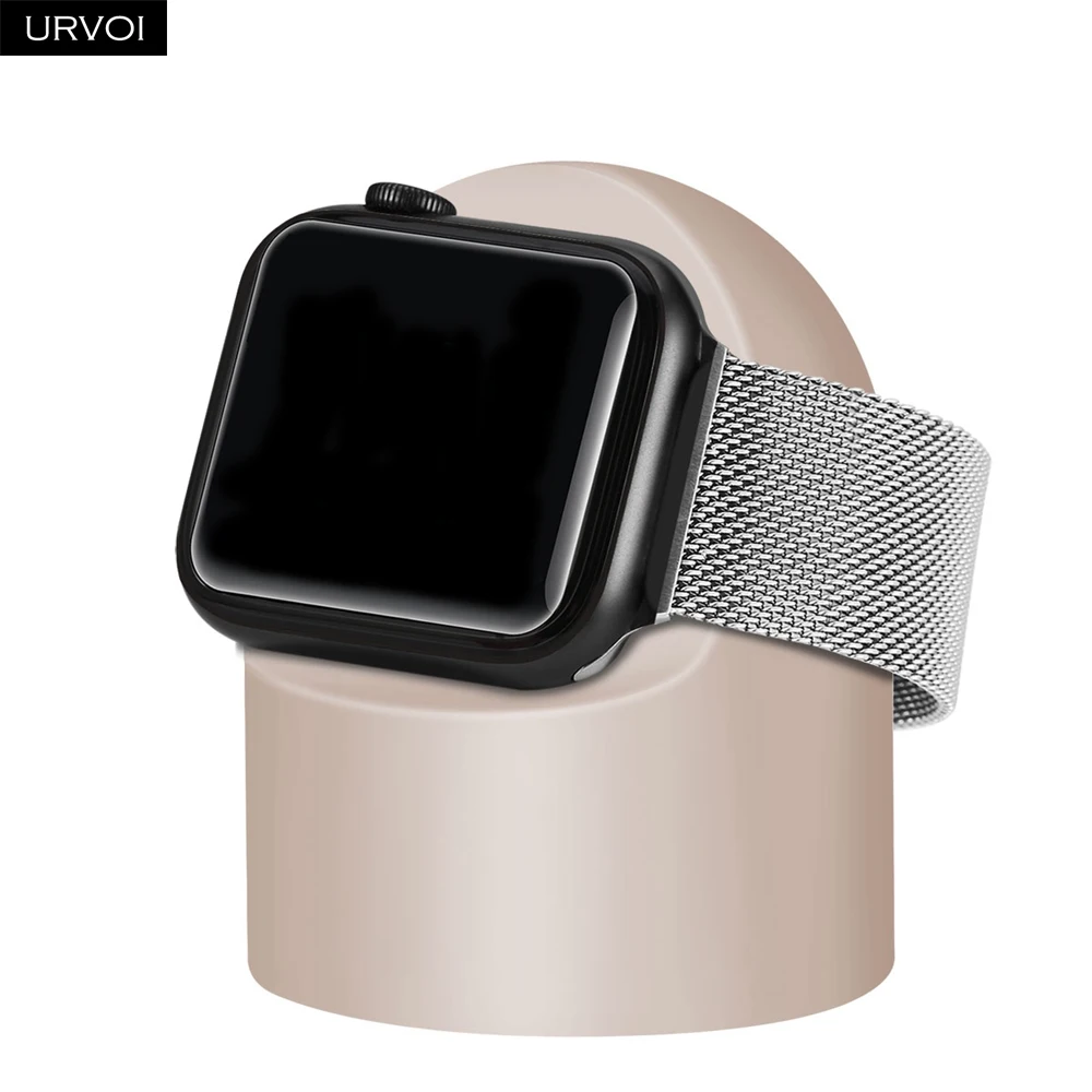Подставка URVOI для apple watch series 6 SE 5 4 3 2 1 держатель watchOS ночная подставка силиконовая