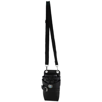 

Black Leather Scissor Pouch with Belt Hairdressers Hair Stylist Barber Scissors Shear Hairdressing Waist Holder