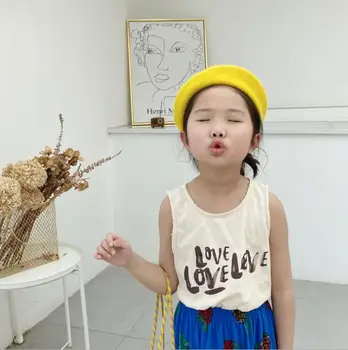

2020 New Baby Girls Printed T-Shirt Summer Kids Girls Vest Top Tees 2-7 Years