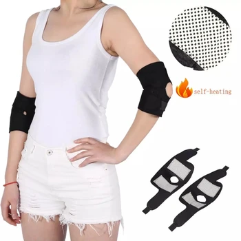 

1Pair Self-heating Tourmaline Elbow Pad Self-adhesive Elbow Support Brace Sleeve Health Care Arthritis Protector For Men & Women