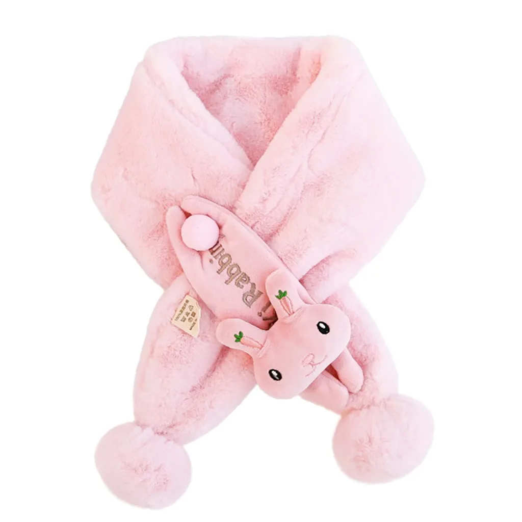 Fashion Scarf Children Girl Boy Plush Shawl Wool Insulation Windbreak Scarf Lovely Cute Fur Soft Scarves шарф женский#15
