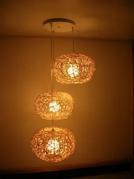 

Garden Combination Rustic Rattan Knitted Pendant Light luminaire