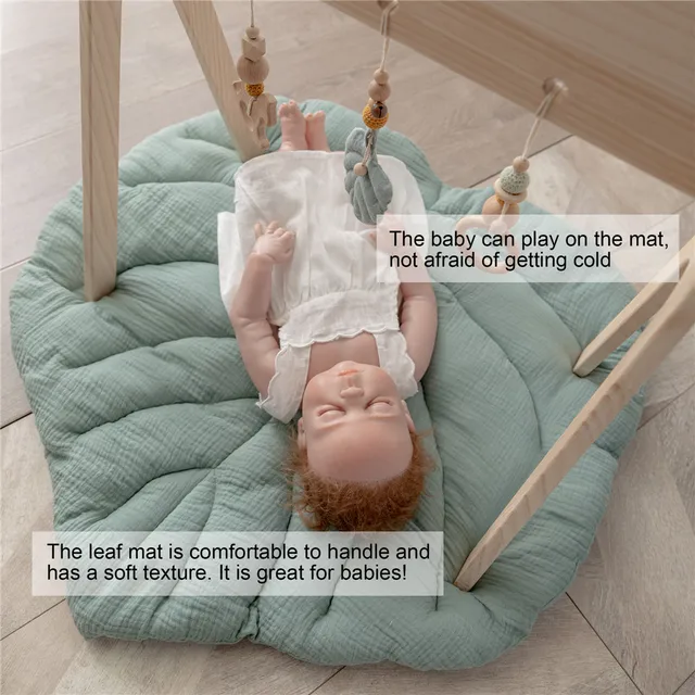1pc Baby Play Mat Nordic Cotton Soft Leaf Leaves Shape Rugs Crawling Blanket For Children Baby Play Mat Children Room Decoration 6