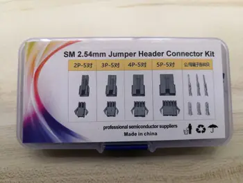 

200PCS JST SM wire Connector SM-2P/3P/4P/5P Female and Male Plug socket Housing Pitch 2.54MM 2R JST SM2.54 Pin kit+Terminals