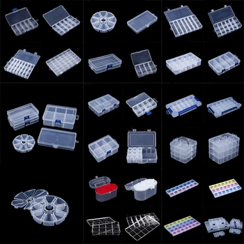 

1-36 ajustable plastic box transparent for storage tape washi tape coin small sundries bead ornaments DIY