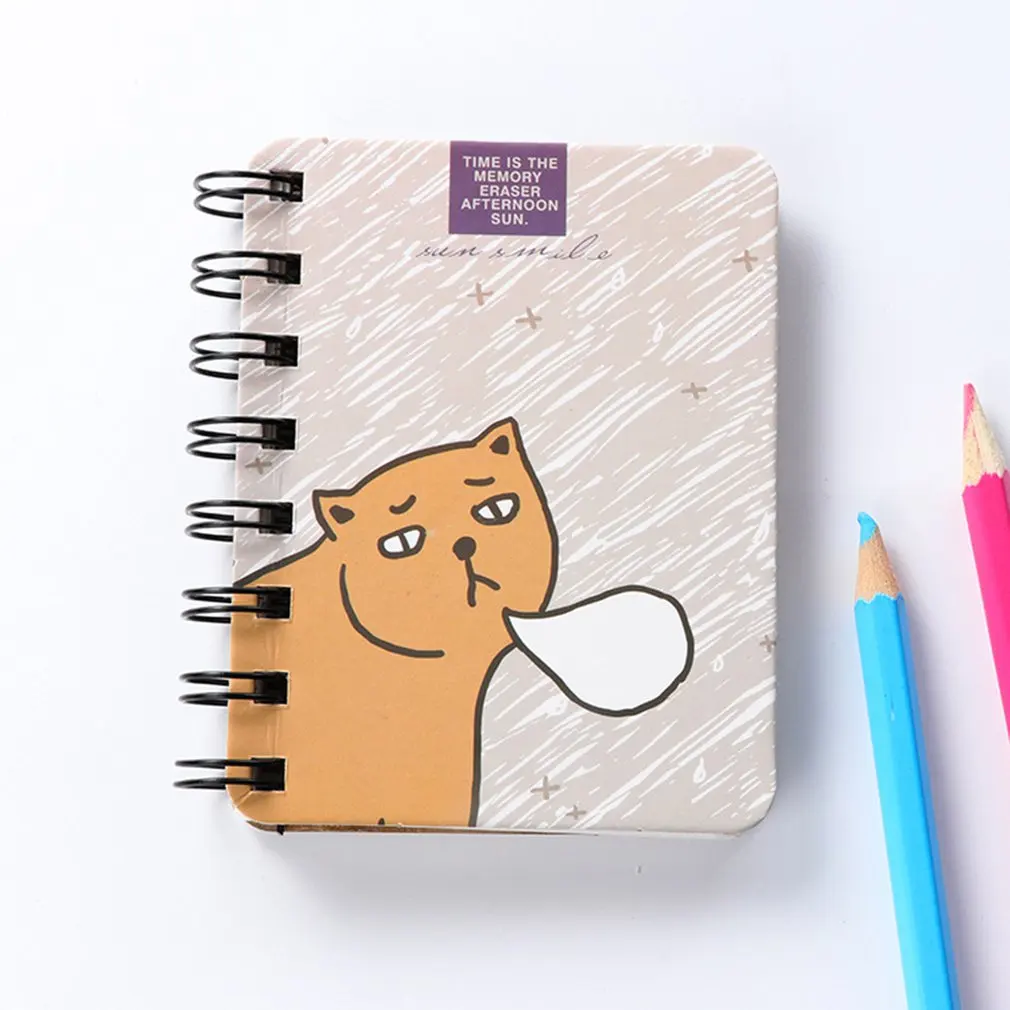 

Mini Cute Animal Spiral Notebook Cartoon Coil Book Portable Pocket Steno Memo Notebook for Diary School Office Supplies
