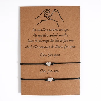 

Minimalism Lucky Love Heart Shape Charm Bracelet Thin Red Black Rope Thread String Braid Bracelets For Men Women Couples Gifts