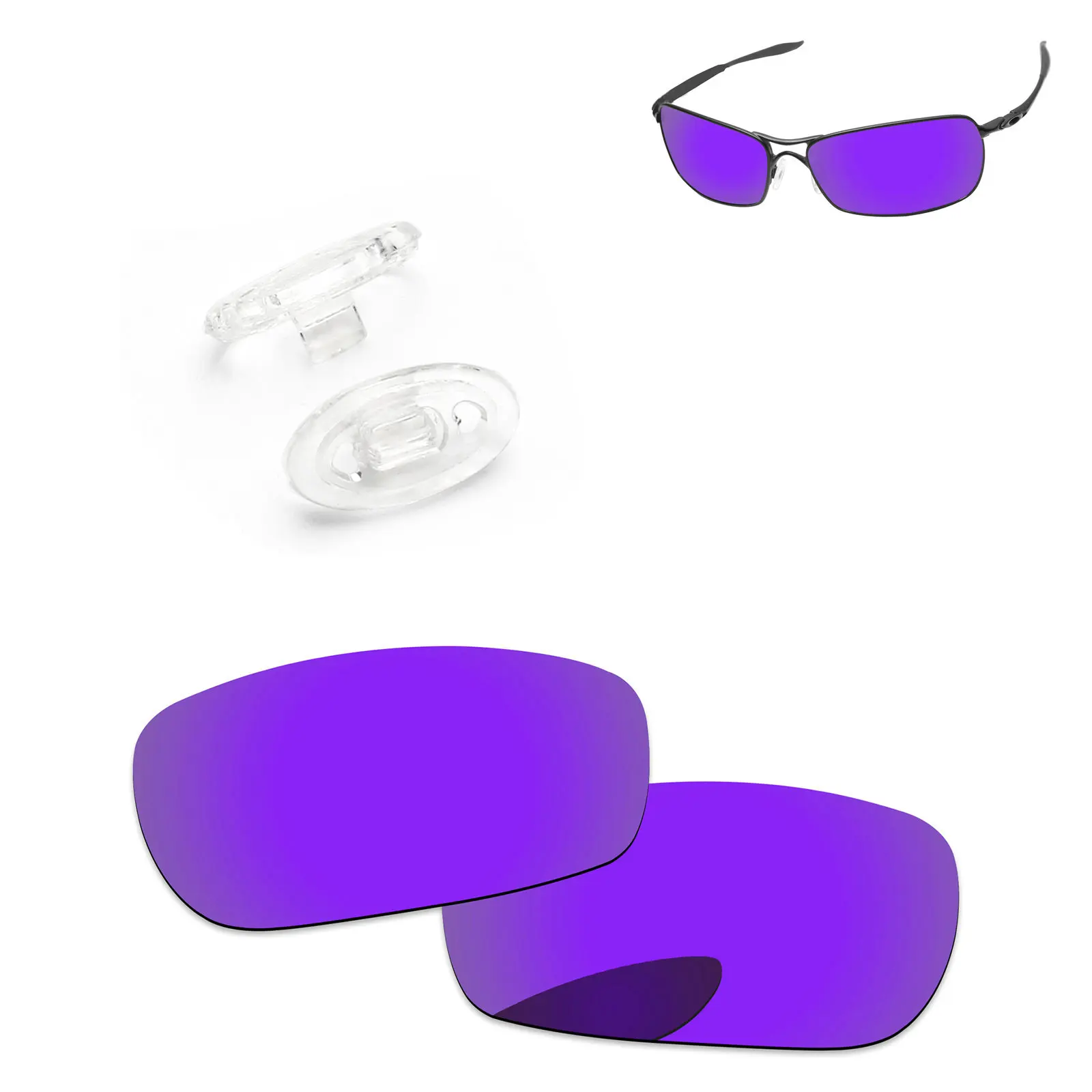 Plasma Purple PapaViva поляризованные Сменные линзы и носовые упоры для аутентичных перекрестных ремешков 2,0 OO4044-несколько вариантов - Цвет линз: Plasma Purple