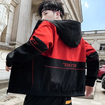 

2019 Autumn Jacket Loose Coat Men's Wear Clothing Trend Handsome Leisure Time Work Clothes Male windbreaker Chinese Style Blue