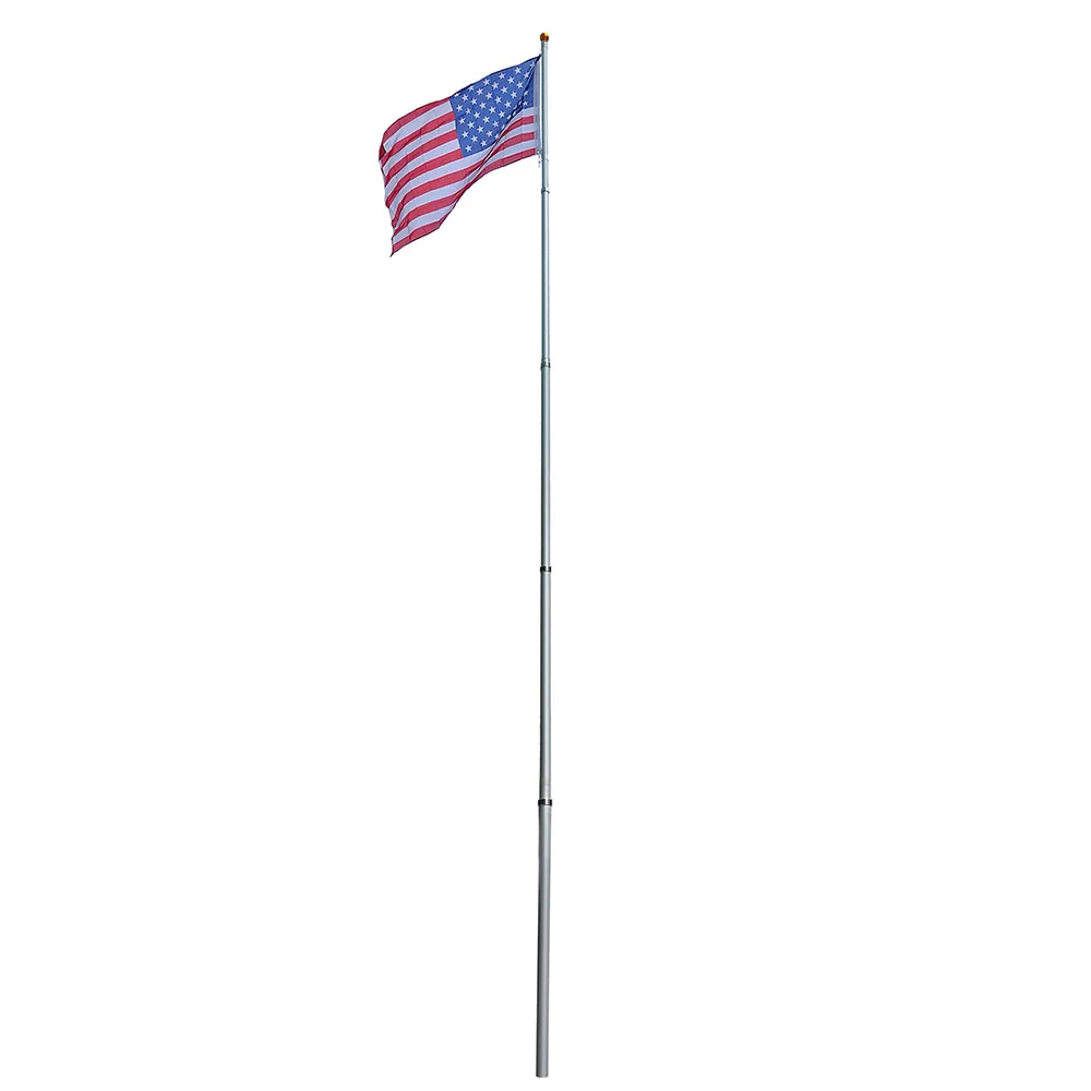 

25ft Flagpole With America Flag Kit Aluminum Alloy Telescoping Pole Outdoor Garden Decor For Internatiomal Day Independence Day