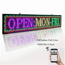 

P10 SMD LED Sign 39" x 8" Indoor RGB WIFI LED Programmable Scrolling Sign Message Board for Store,Shop Window,Restaurant