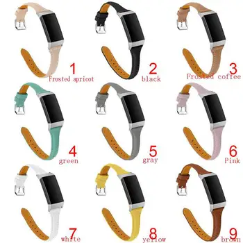 

Colorful Leather Watch Strap 100% Leather Calf Leather Belt T-shaped Leather Bands forFitbit charge 3 Smart Watch