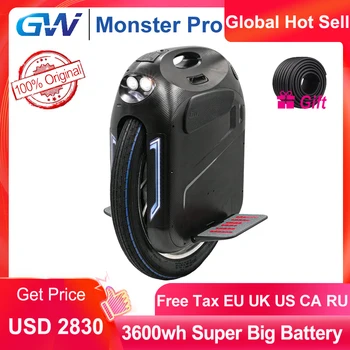 

Gotway Monster pro Unicycle 2020 New Original 24 Inch 100V 3600WH pro 4000w Monster Self Balance One Wheel Electric Scooter